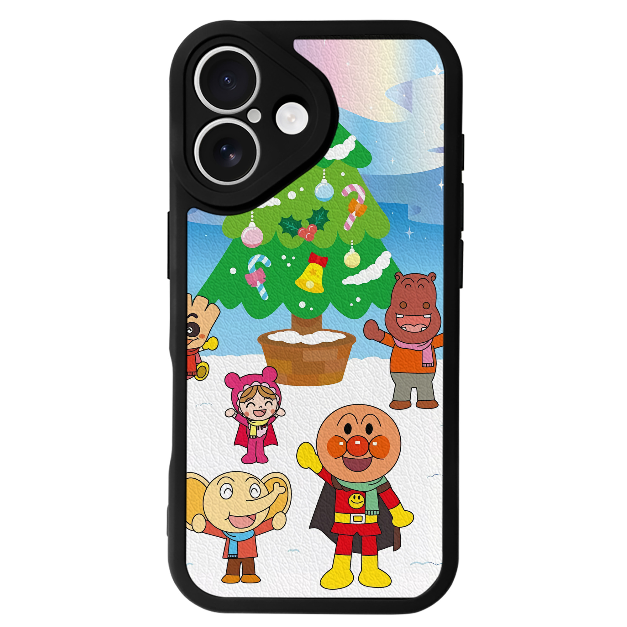（画像用） アンパンマン Anpanman 【iPhone 16シリーズ対応】シリコンスマホケース（レザー調） 材質：シリコン
